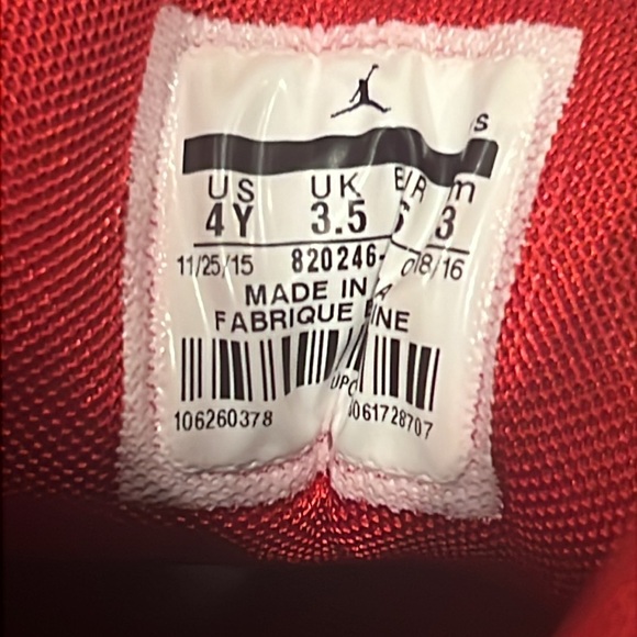 Jordan Flight Youth Sneakers Size 4 Red and Black - Picture 11 of 13